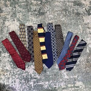 Lot Of 12 Designer Neckties EUC